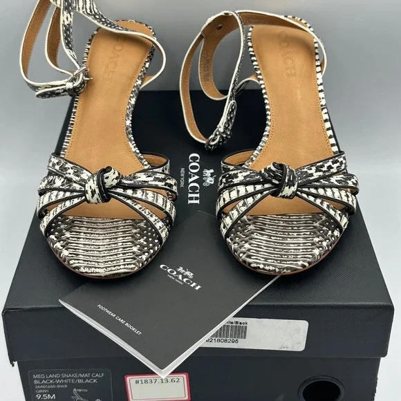 Coach Meg Land Snake Print Heels Y2K Designer Strappy Sandals Euro Chic wmns 9.5 - Picture 3 of 12